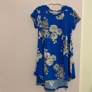 LuLaRoe Blue and White Floral Dress